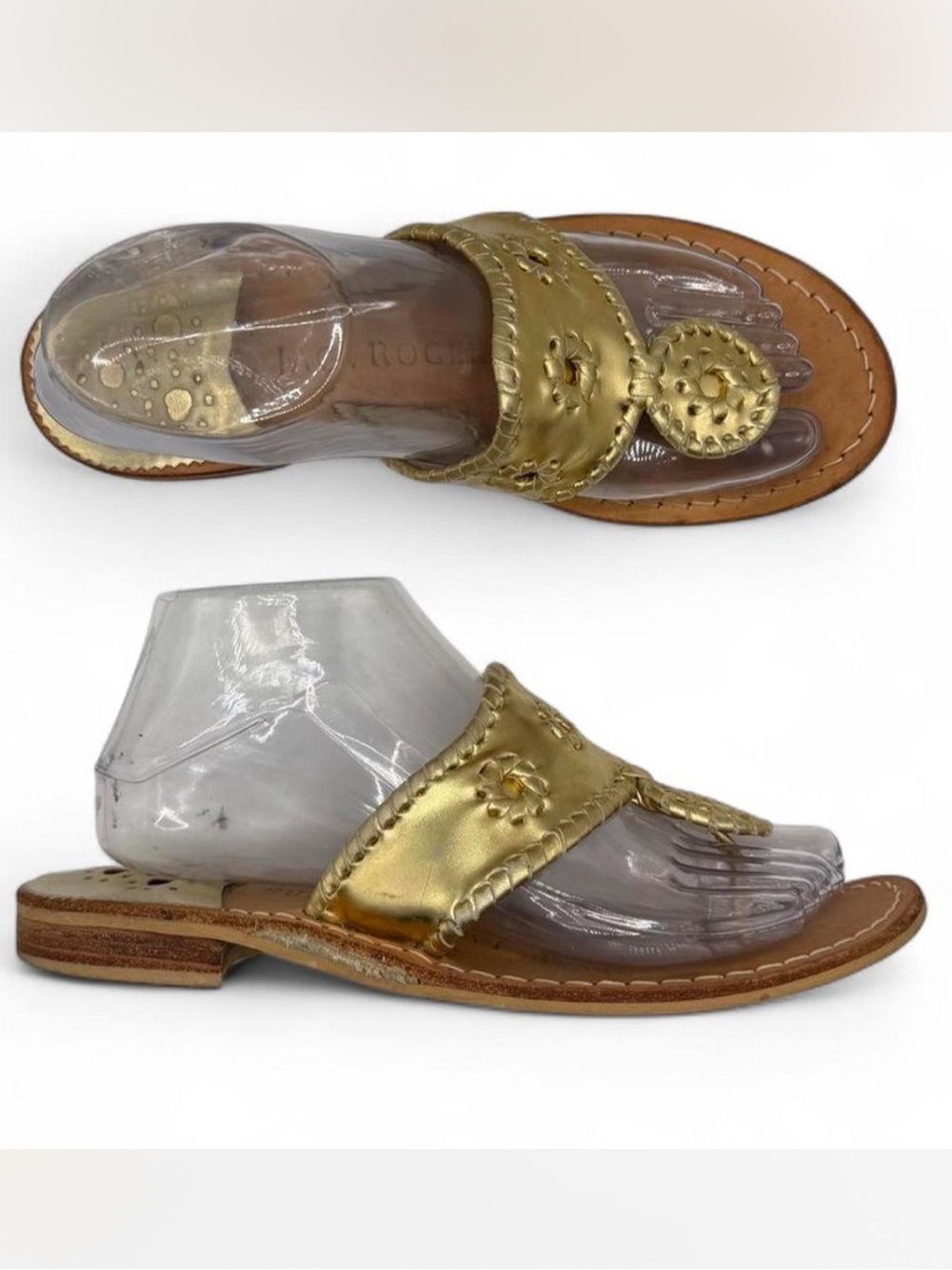 Jack Rogers Women's Metallic Gold Flat Sandal